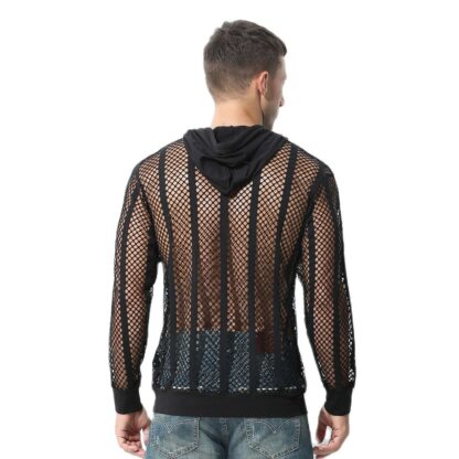 Fishnet Hooded Mesh Top - Image 2