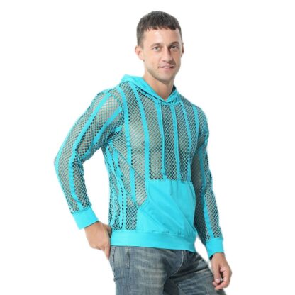 Fishnet Hooded Mesh Top - Image 3