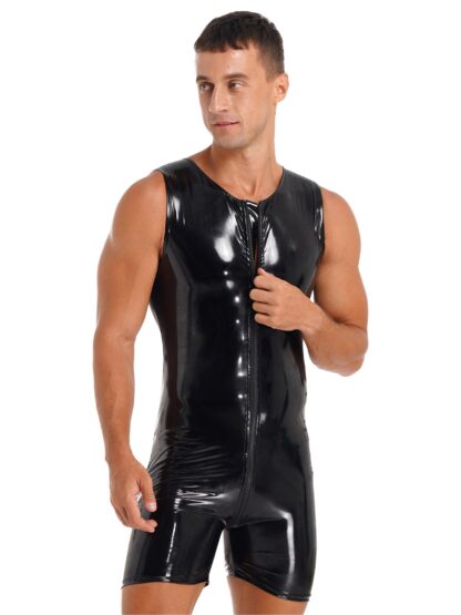 Faux Leather Glossy Catsuit - Image 3