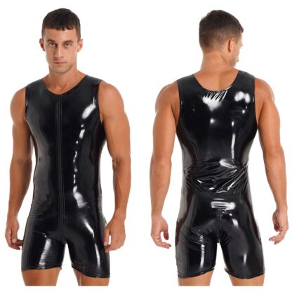 Faux Leather Glossy Catsuit
