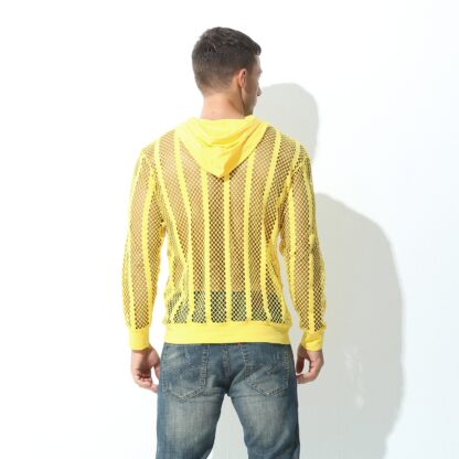Fishnet Hooded Mesh Top - Image 5