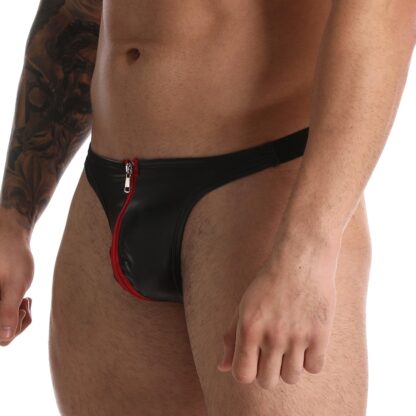 Open Faux Leather Briefs - Image 2