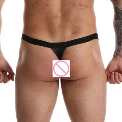 Open Faux Leather Briefs - Image 3