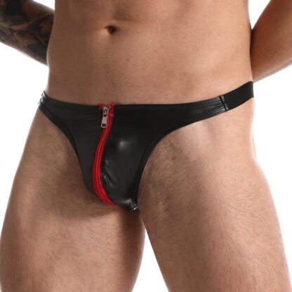 Open Faux Leather Briefs - Image 4