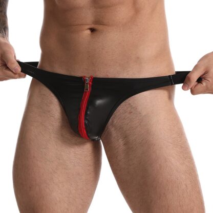 Open Faux Leather Briefs - Image 6