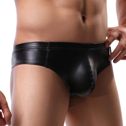 Faux Leather Men's Thong Underwear - Image 3