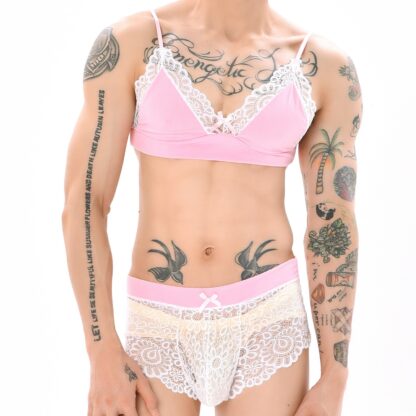 Lace Bra and Boxer Set