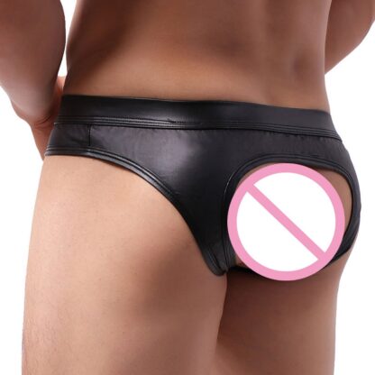 Low-Rise Faux Leather Jockstrap - Image 2