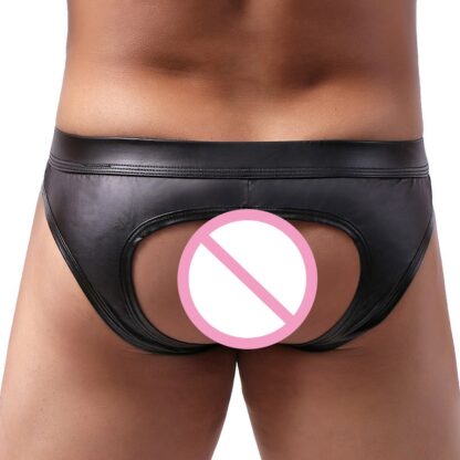 Low-Rise Faux Leather Jockstrap - Image 3