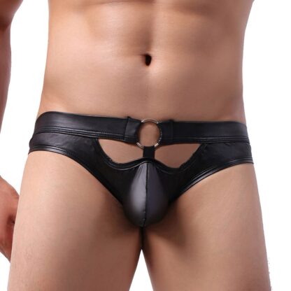 Low-Rise Faux Leather Jockstrap - Image 4