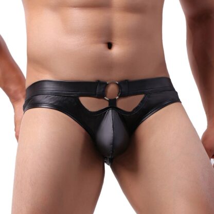 Low-Rise Faux Leather Jockstrap