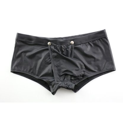 Open Crotch Faux Leather Trunks - Image 4