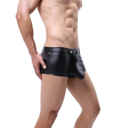 Open Crotch Faux Leather Trunks