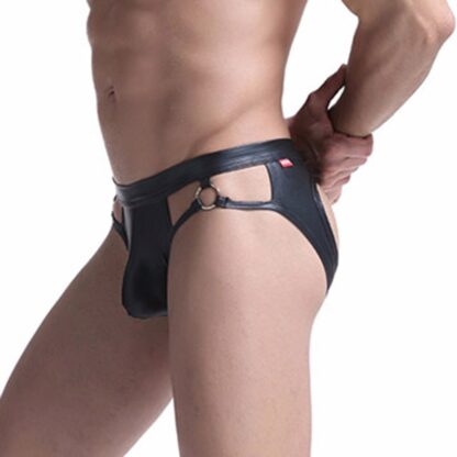 Sleek Faux Leather Jockstrap
