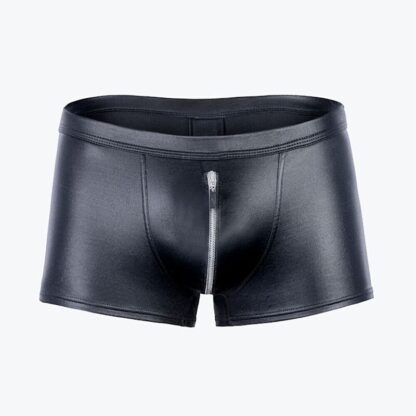 Faux Leather Open Crotch Boxer and Shirt - Image 4