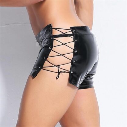 Faux Leather Lace Zipper Trunks - Image 3