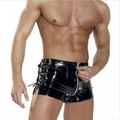 Faux Leather Lace Zipper Trunks