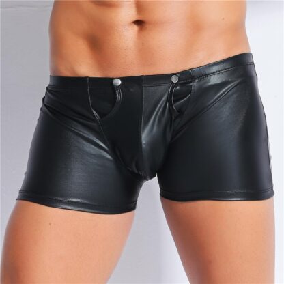 Faux Leather Open Crotch Boxers - Image 4