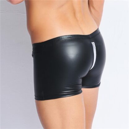 Faux Leather Open Crotch Boxers - Image 5