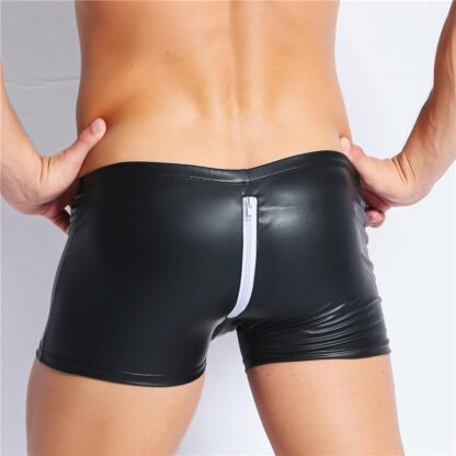 Faux Leather Open Crotch Boxers