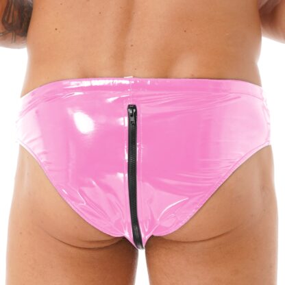 Faux Leather Open Crotch Briefs - Image 4
