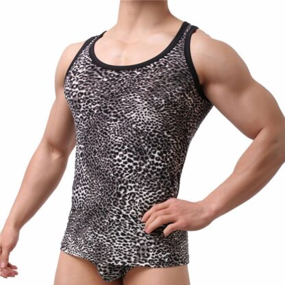 Sleeveless Leopard Undershirt and Boxer Briefs - Image 2