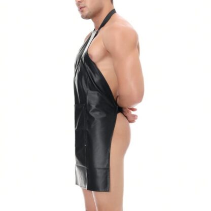 Faux Leather Open Crotch Apron - Image 5