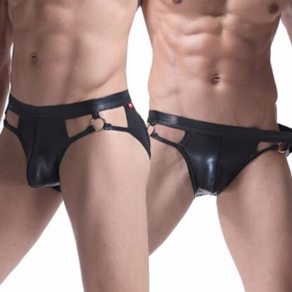 Sleek Faux Leather Jockstrap - Image 5