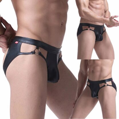 Sleek Faux Leather Jockstrap - Image 6