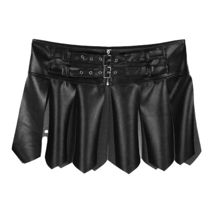 Faux Leather Tassel Mini Skirt - Image 4