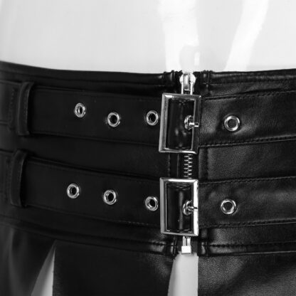 Faux Leather Tassel Mini Skirt - Image 5