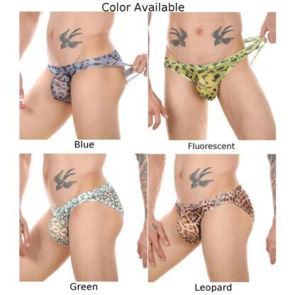 Leopard Print Mesh See-Through Briefs - Image 5