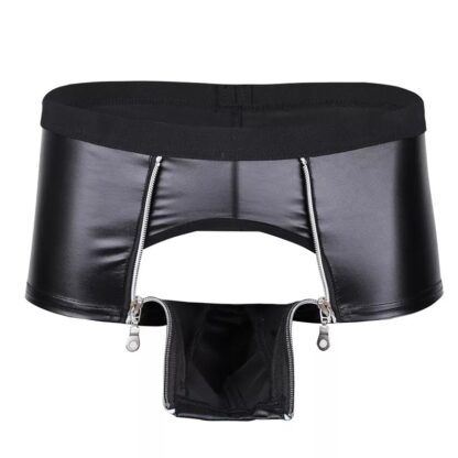 Leather-Like Open-Crotch Boxers - Image 3
