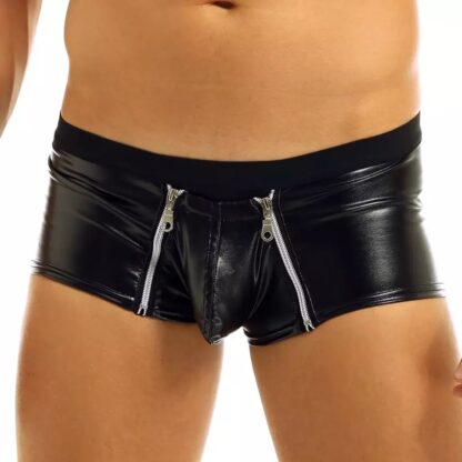 Leather-Like Open-Crotch Boxers