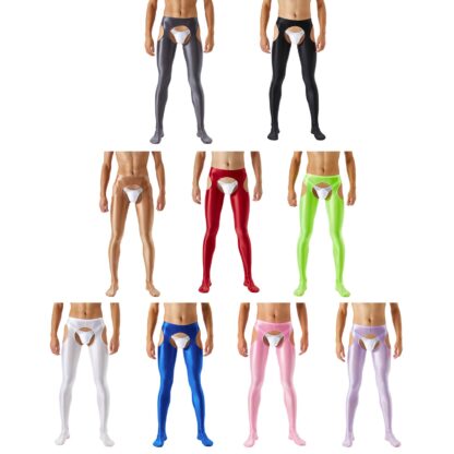 Glossy Open Crotch Leggings - Image 17
