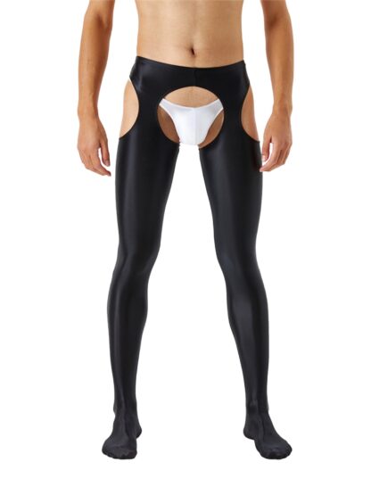 Glossy Open Crotch Leggings