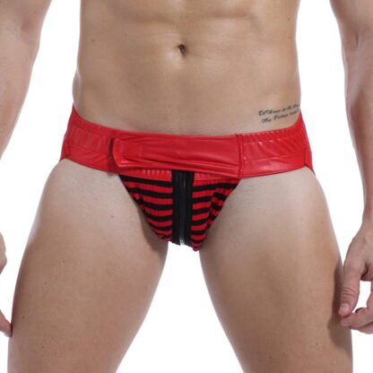 Faux Leather Open Crotch Jockstraps - Image 4