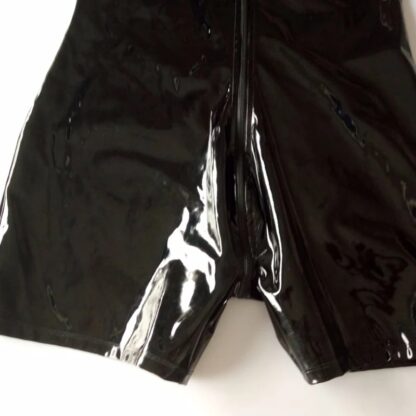 Open Crotch Faux Leather Jumpsuit - Image 5