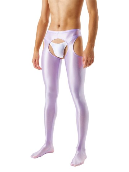 Glossy Open Crotch Leggings - Image 9