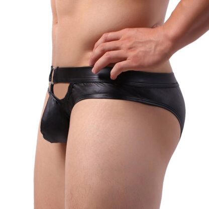 Low-Rise Faux Leather Jockstrap - Image 5