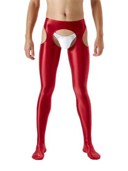 Glossy Open Crotch Leggings - Image 16