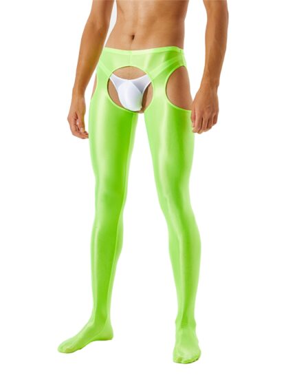 Glossy Open Crotch Leggings - Image 3