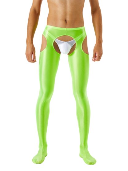 Glossy Open Crotch Leggings - Image 4