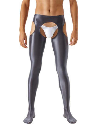 Glossy Open Crotch Leggings - Image 6