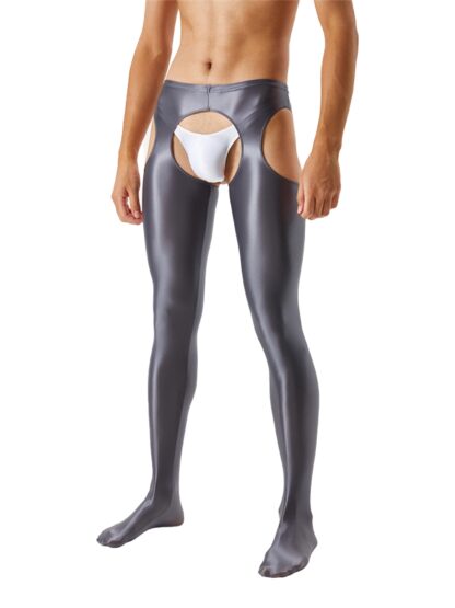 Glossy Open Crotch Leggings - Image 5