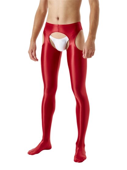 Glossy Open Crotch Leggings - Image 15