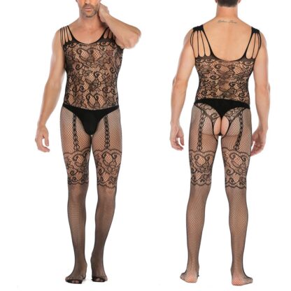 Open Butt Sheer Fishnet Bodysuit - Image 3