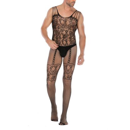 Open Butt Sheer Fishnet Bodysuit - Image 4