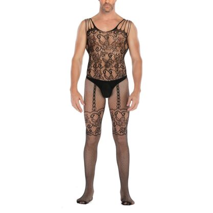 Open Butt Sheer Fishnet Bodysuit - Image 5