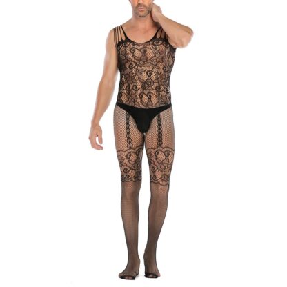 Open Butt Sheer Fishnet Bodysuit